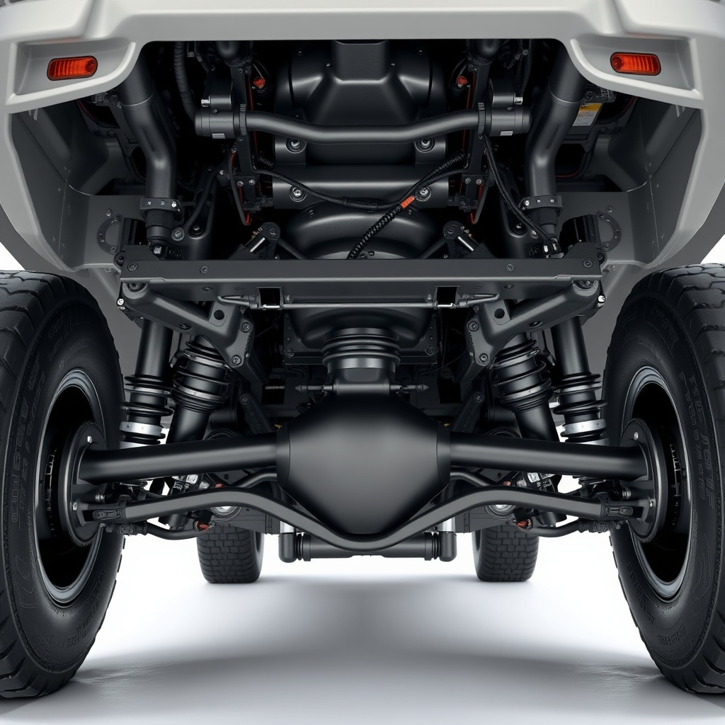 <clean photorealistic photo showing the AP655F suspension components (torsion bars and wal